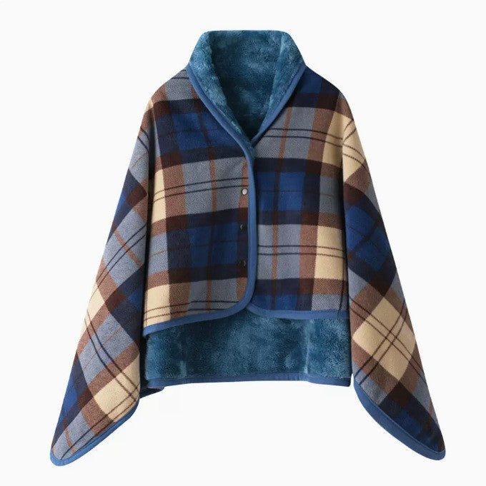 Dame elegant varmholdende Poncho-teppe Luvikno