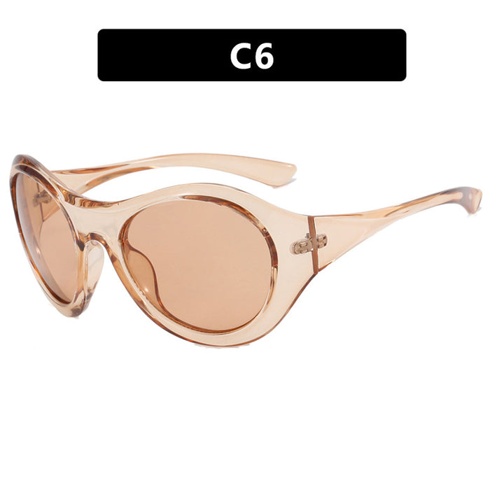 Dame retroinspirerte solbriller med oversized ramme og beskyttende glass Luvikno