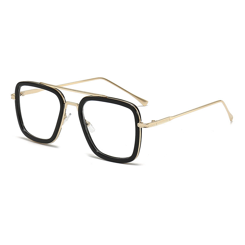Dame moteristisk kvadratisk solbrille med glamorøs metallramme Luvikno
