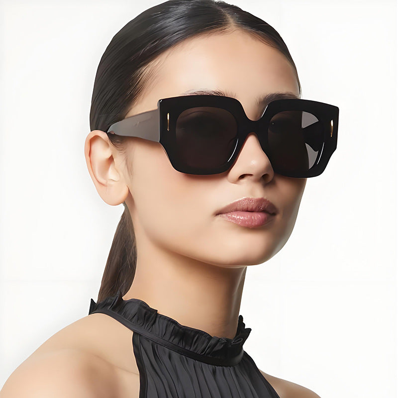 Dame Geometrisk Oversized Solbrille med luksuriøs aksent Luvikno
