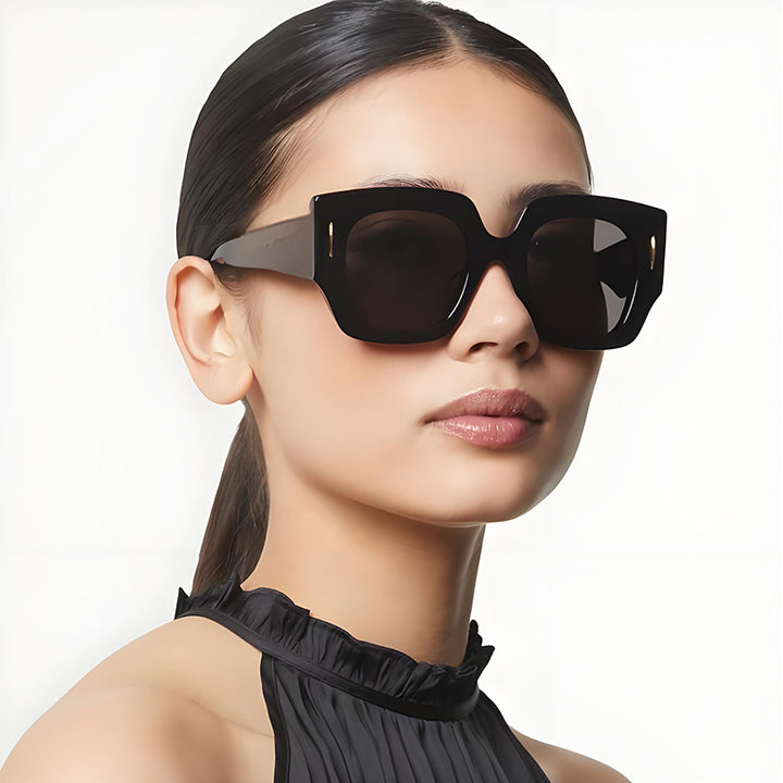 Dame Geometrisk Oversized Solbrille med luksuriøs aksent Luvikno