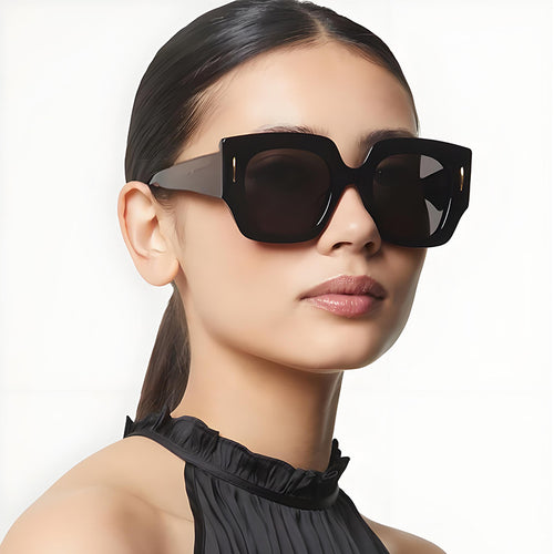 Dame Geometrisk Oversized Solbrille med luksuriøs aksent Luvikno