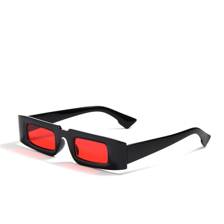 Dame moteriktig geometrisk solbrille med gjennomsiktig ramme og polariserte glass Luvikno