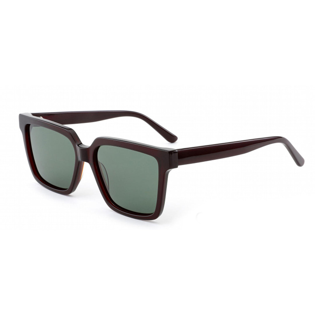 Dame kvadratisk solbrille med moderne plastikkramme og UV-beskyttelse Luvikno