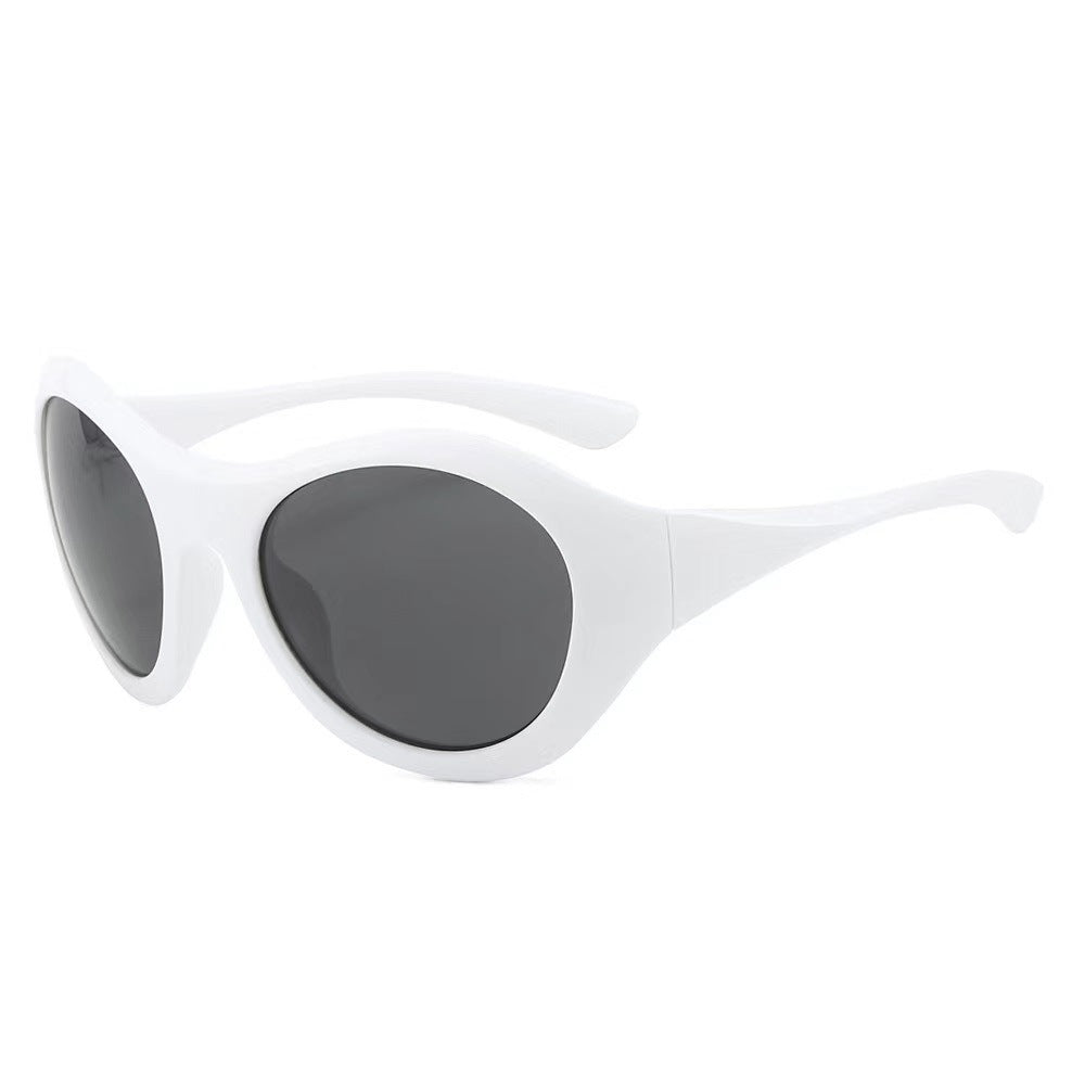 Dame Mote Oval Solbrille med gjennomsiktig ramme Luvikno