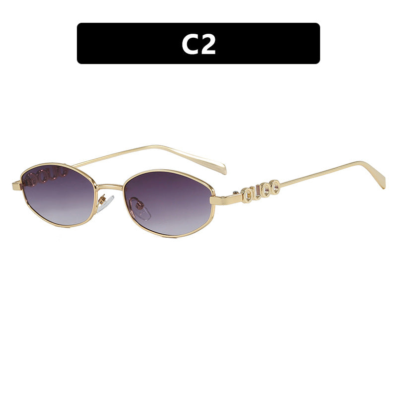 Dame moterik solbrille med elegant rustfritt stålramme og UV-beskyttelse Luvikno