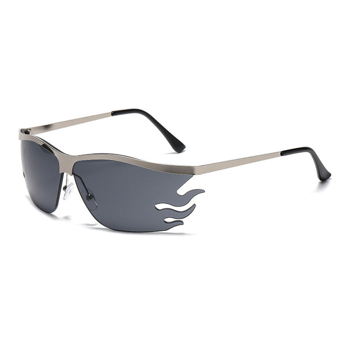 Damer futuristisk solbrille med elegant gjennomsiktig ramme Luvikno