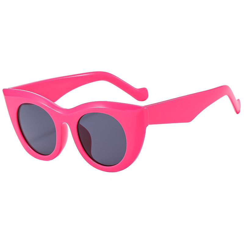 Dame Cat-Eye solbriller med transparent ramme og polariserte linser Luvikno