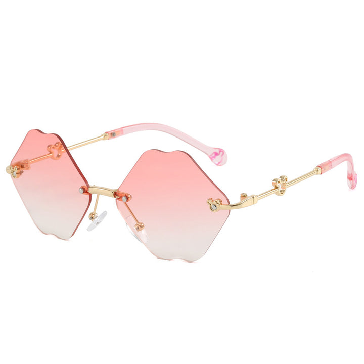 Dame geometrisk oversized solbrille med detaljerte, luksuriøse rammer Luvikno