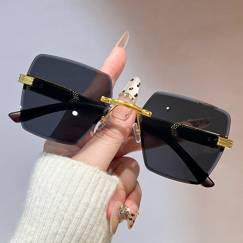 Dame stilige oversized firkantede solbriller Luvikno