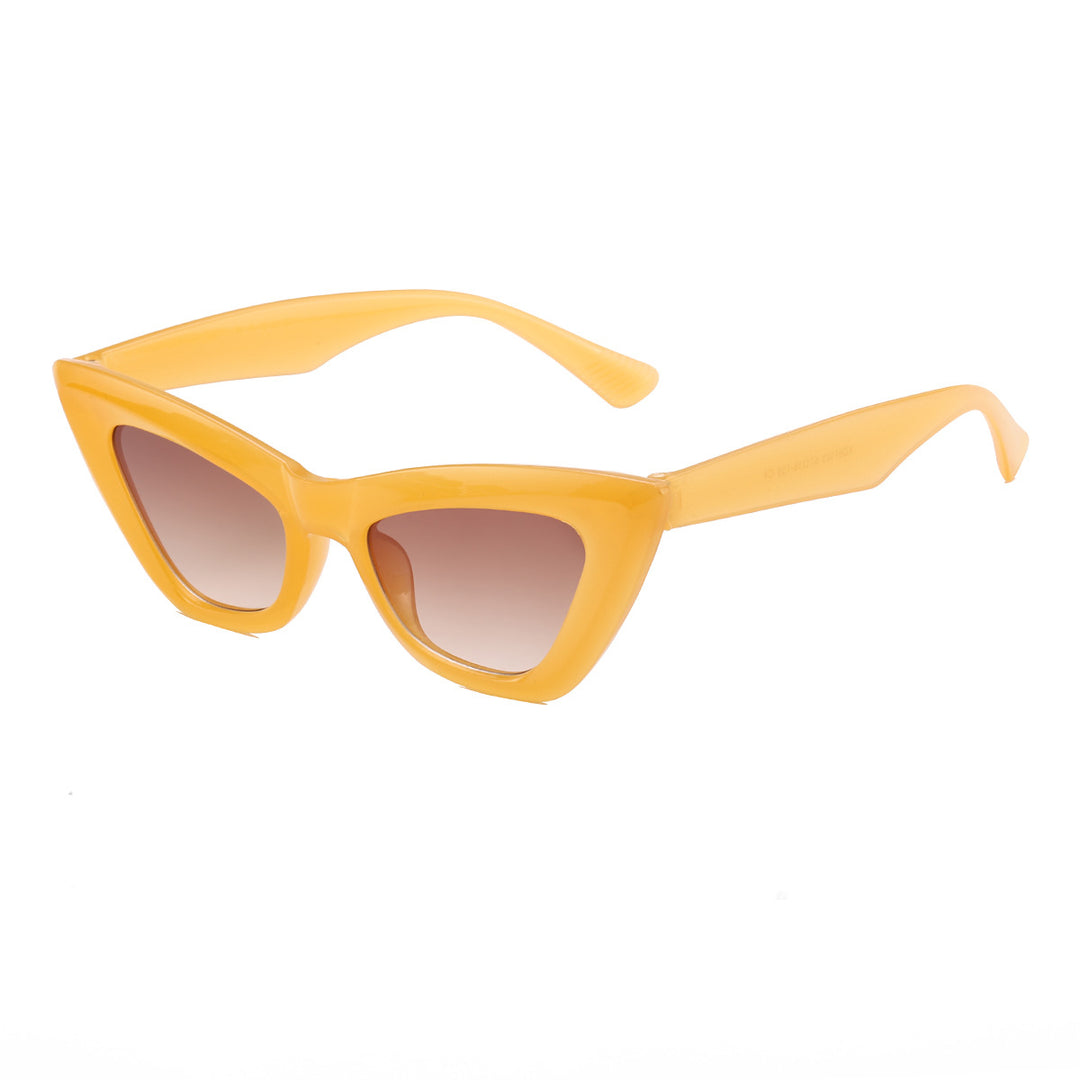Dame Cat-Eye solbriller med trendy dyreprint Luvikno