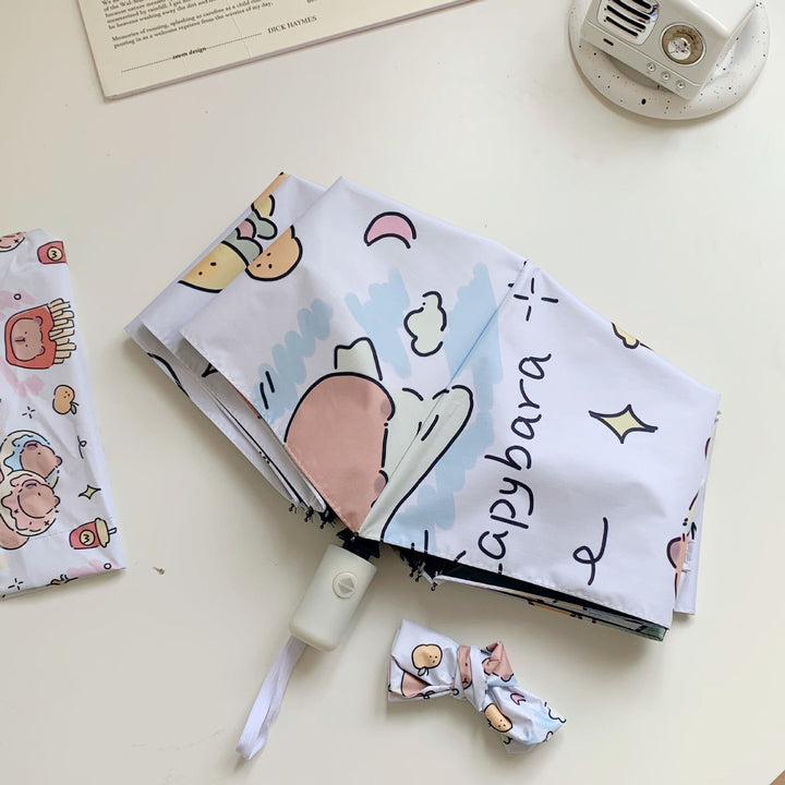 Damer sammenleggbar paraply med dyremotiver Luvikno