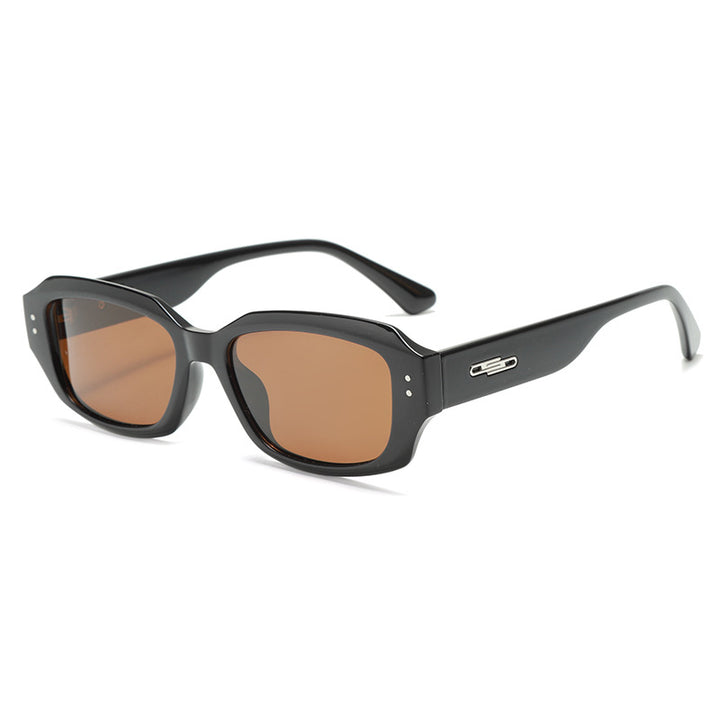 Dame trendy firkantet solbrille med innovativ gjennomsiktig ramme Luvikno