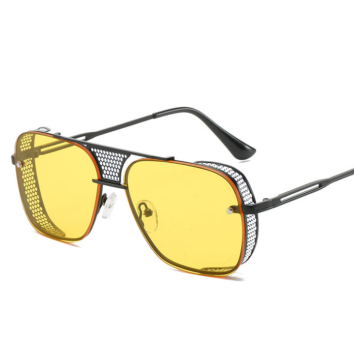 Dame moteriktig sport-solbrille med nettinnramming Luvikno