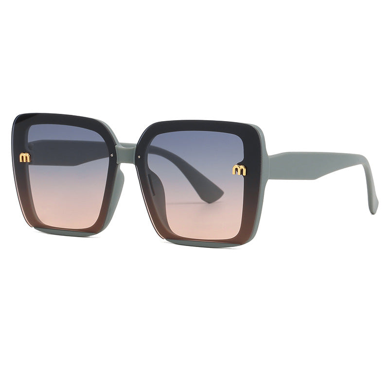 Dame oversized kvadratisk solbrille med elegant ramme Luvikno