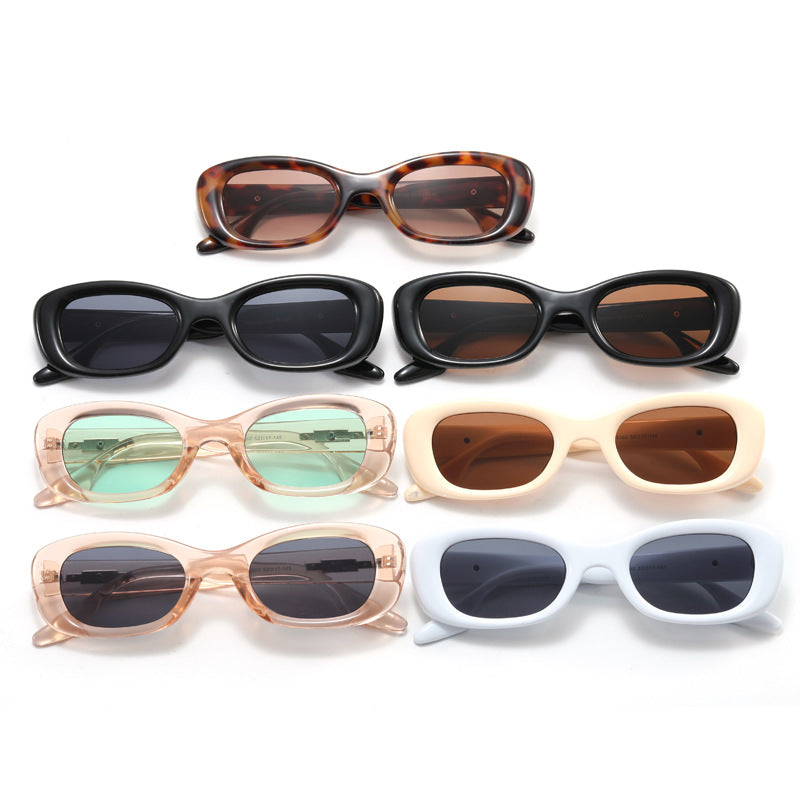 Dame trendy retro-solbriller med bred ramme Luvikno