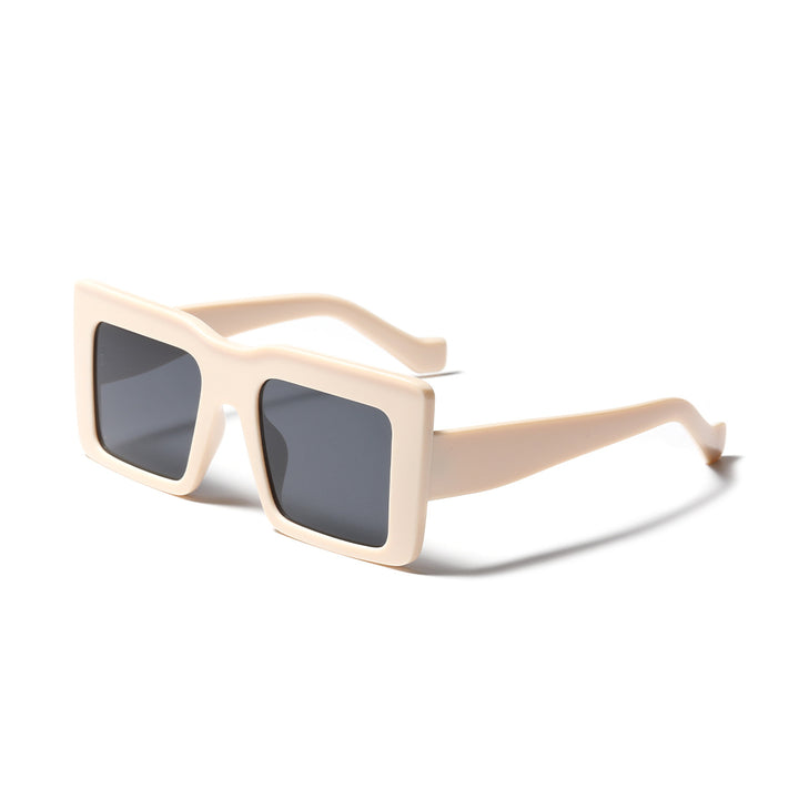 Dame firkantet solbrille med gjennomsiktig ramme og UV-beskyttelse Luvikno
