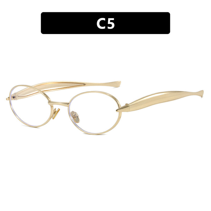 Dame moteriktig solbrille med oval ramme og glitrende detaljer Luvikno