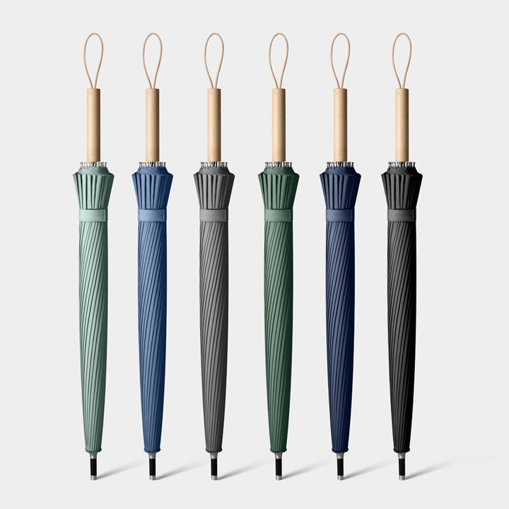 Damer elegant paraply med ergonomisk treskaft og vindresistent struktur Luvikno
