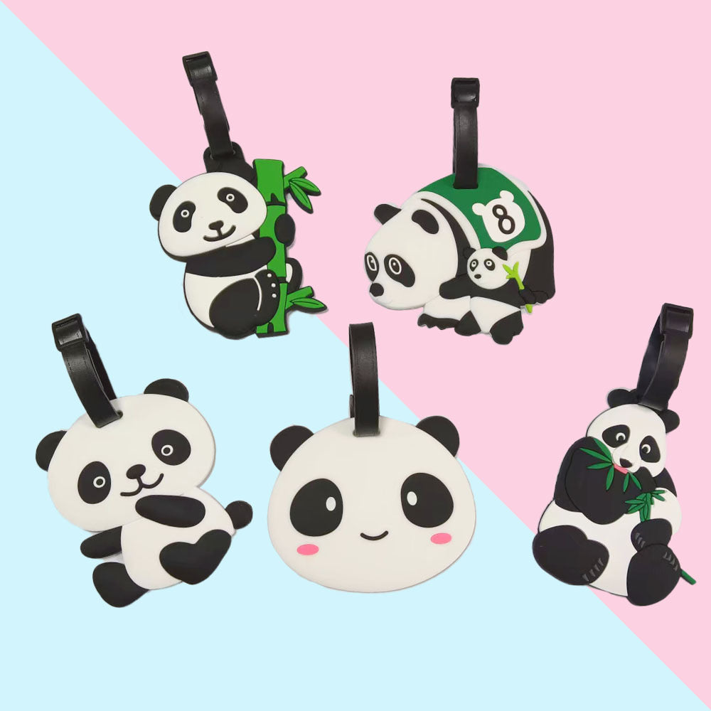 Unisex bagasjelapp i søtt pandadesign Luvikno