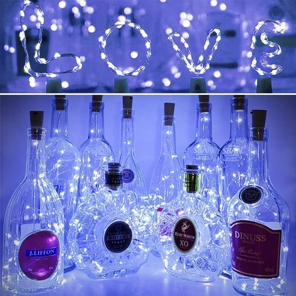 Led Flaske Lys Kork Natt Lys DIY Dekor | Luvikno