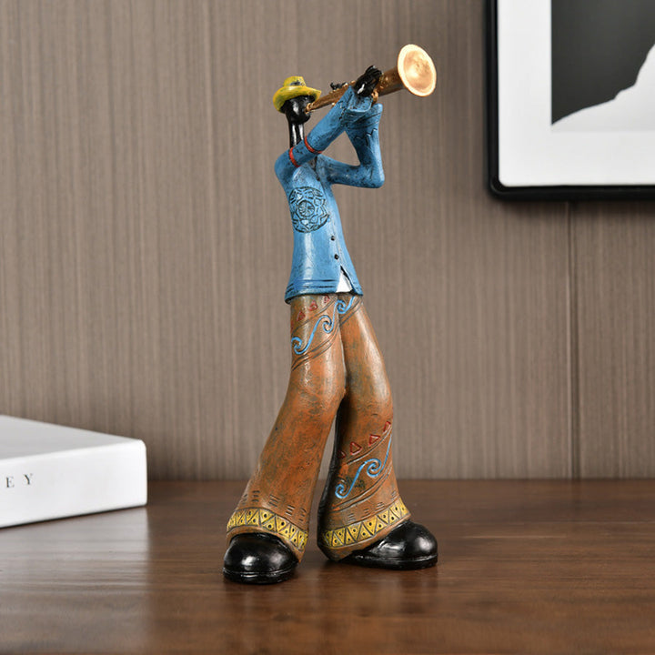 Resin Jazz Band Figurine - Vintage Music Decor Statue | Luvikno