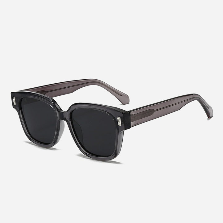 Dames designer solbriller med firkantet ramme og brune glass Luvikno
