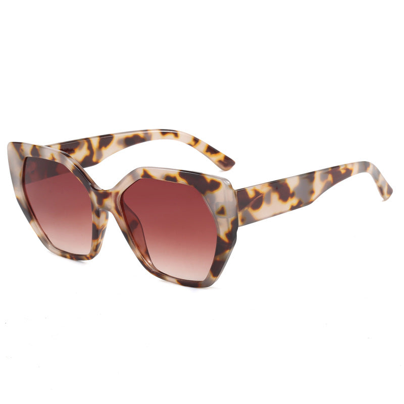 Dame oversized geometrisk solbrille Luvikno