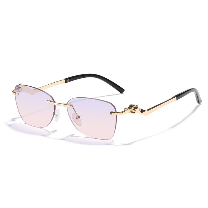 Dame moteriktig solbrille med stilige geometriske akenter Luvikno