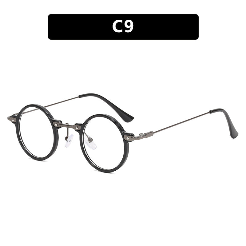 Damen moteriktig rund solbrille med stilig metallramme og polarisert glass Luvikno