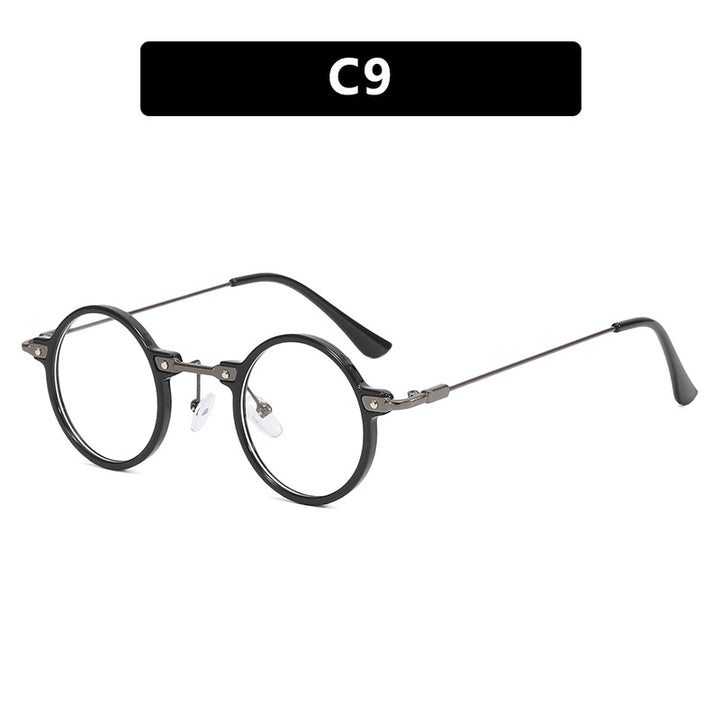 Damen moteriktig rund solbrille med stilig metallramme og polarisert glass Luvikno