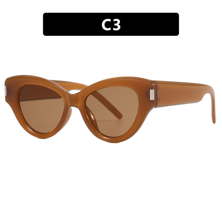 Damer stilige Cat-Eye solbriller med transparent ramme Luvikno