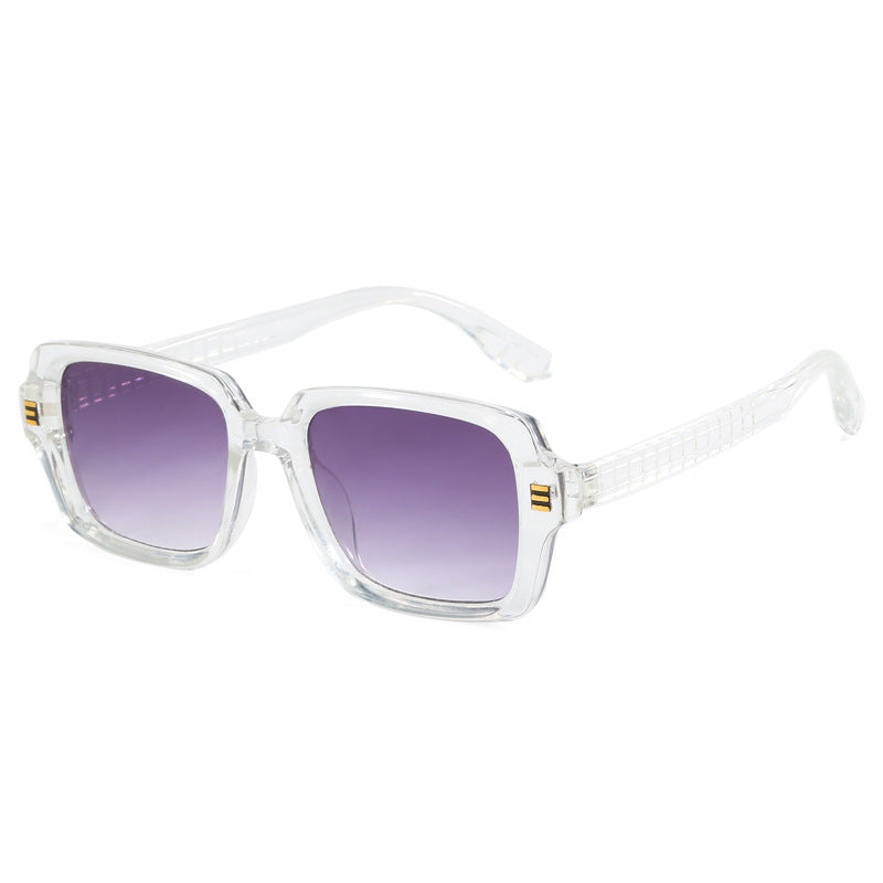 Dame trendy firkantet solbrille med strukturert ramme Luvikno