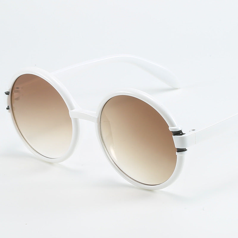 Dame rund solbrille i trendy leopardmønster med UV-beskyttelse Luvikno