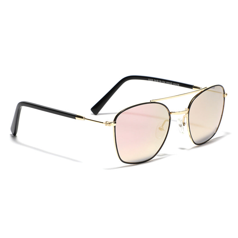 Dame modische kvadratisk solbrille med luksuriøs metallramme Luvikno