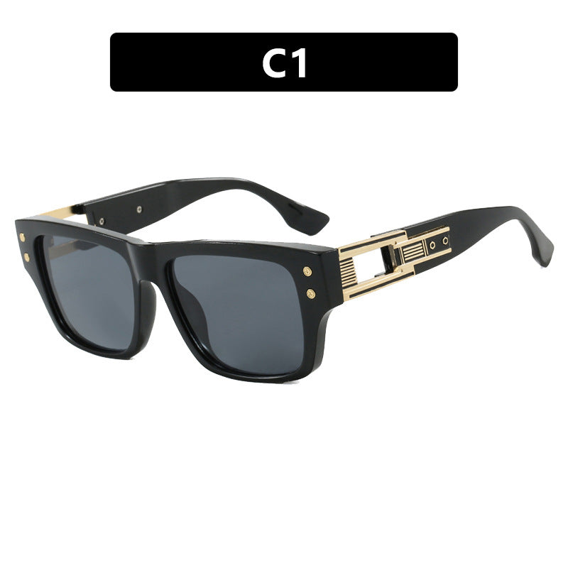 Dame moterik kvadratisk solbrille med elegant gyllen dekorasjon Luvikno