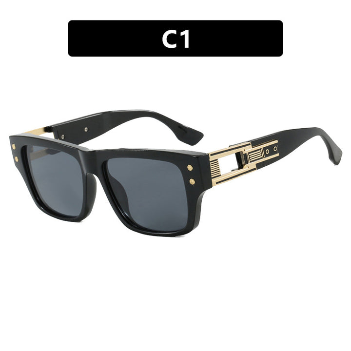 Dame moterik kvadratisk solbrille med elegant gyllen dekorasjon Luvikno