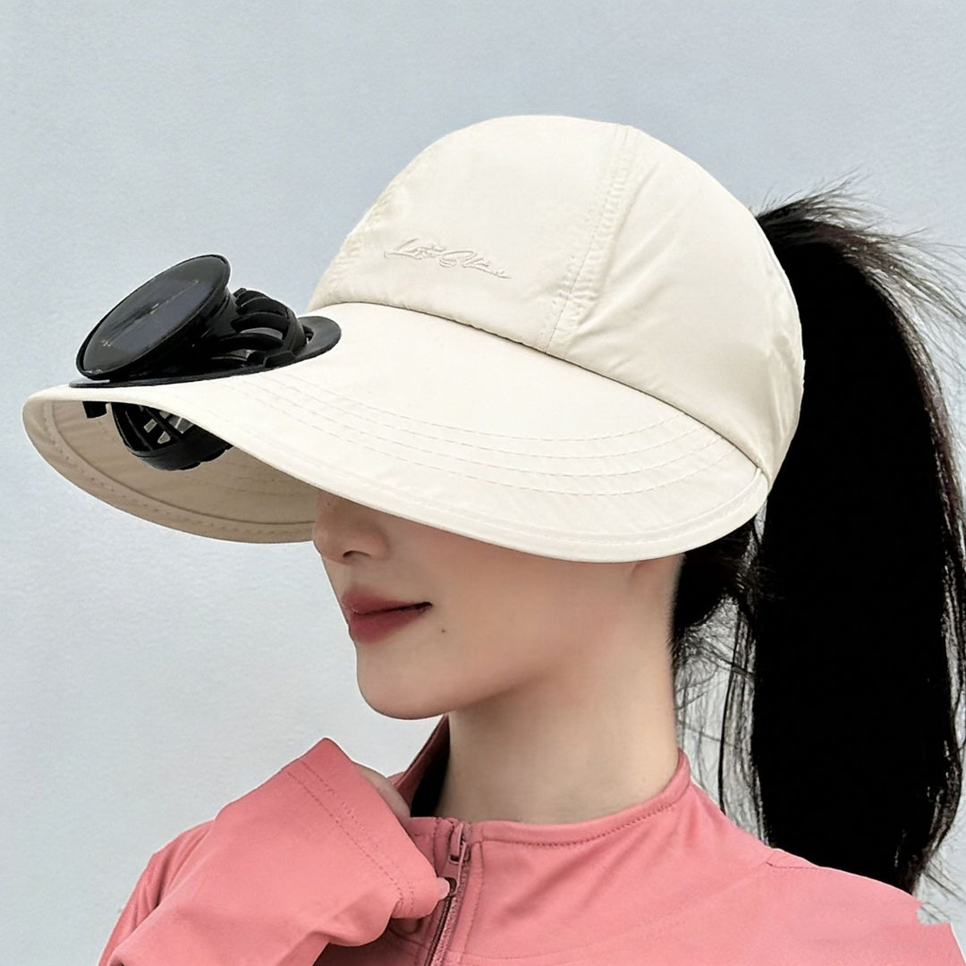 solardrevet mesh baseball cap med avtakbar frontvifte Luvikno