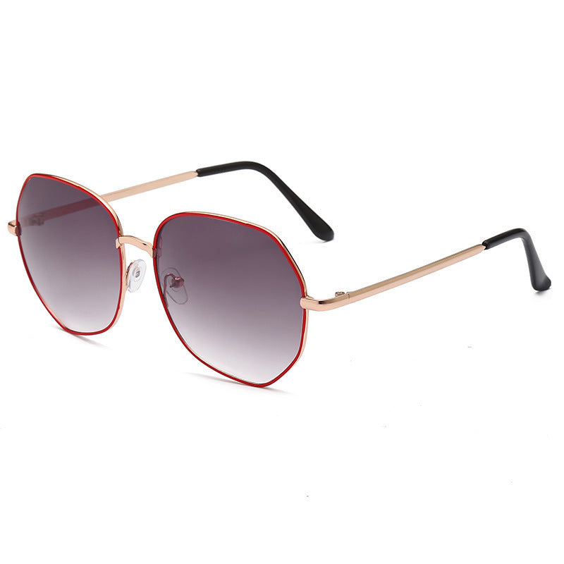 Damer moteriktig solbrille med åttekantet form og polarisert glass Luvikno