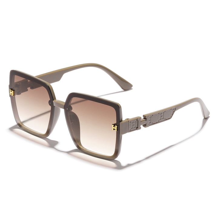 Dame oversized moteriktig solbrille med elegant fargeovergang Luvikno