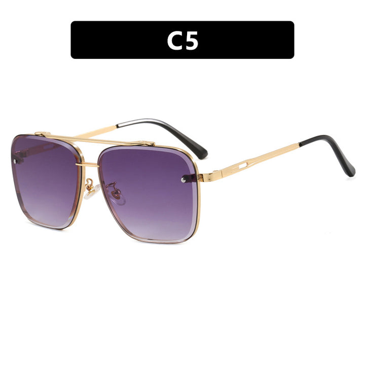 Dame kvadratisk solbrille med beskyttende glass og moderne metallramme Luvikno