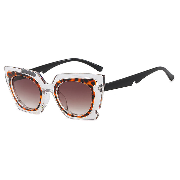 Dame oversized solbriller med ekstravagant ramme og UV-beskyttelse Luvikno