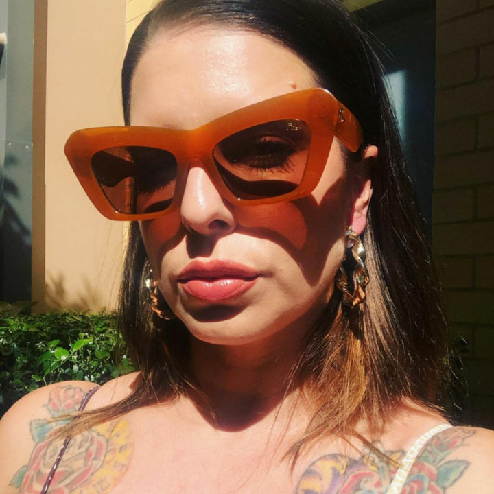 Dame trendy geometriske solbriller Luvikno