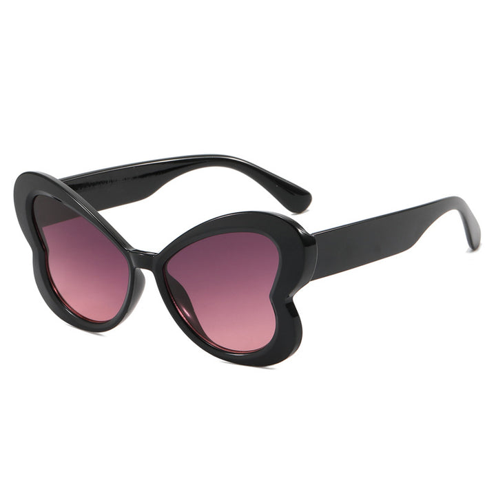 Dame Oversized-solbrille i leken sommerfugl-design Luvikno