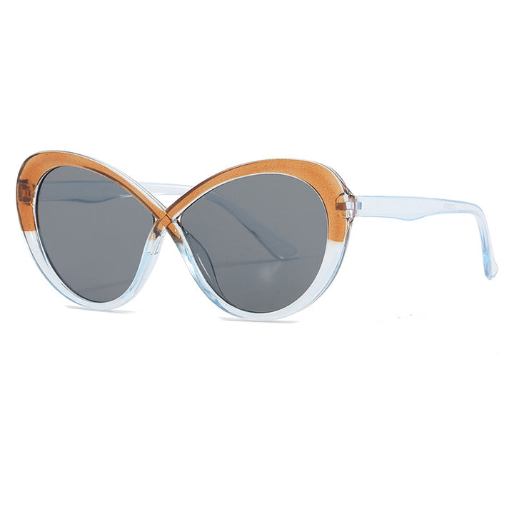 Dame Cat-Eye solbriller med speilfolierte glass Luvikno