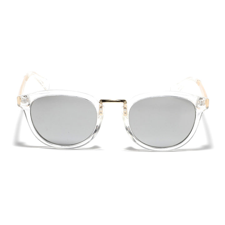 Dame trendy solbriller med fargerike, speilende linser og elegant ramme Luvikno