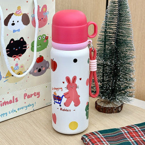 Damen Isolier-Trinkflasche mit sicherem Tragegriff und kreativem Tierdesign Luvikno