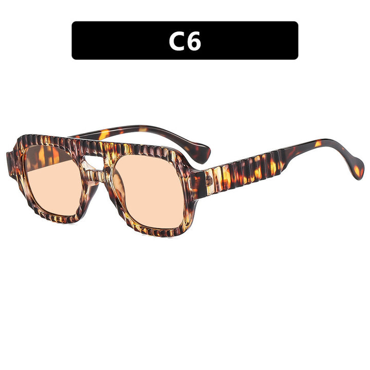Damer geometrisk solbrille med raffinert strukturdesign Luvikno