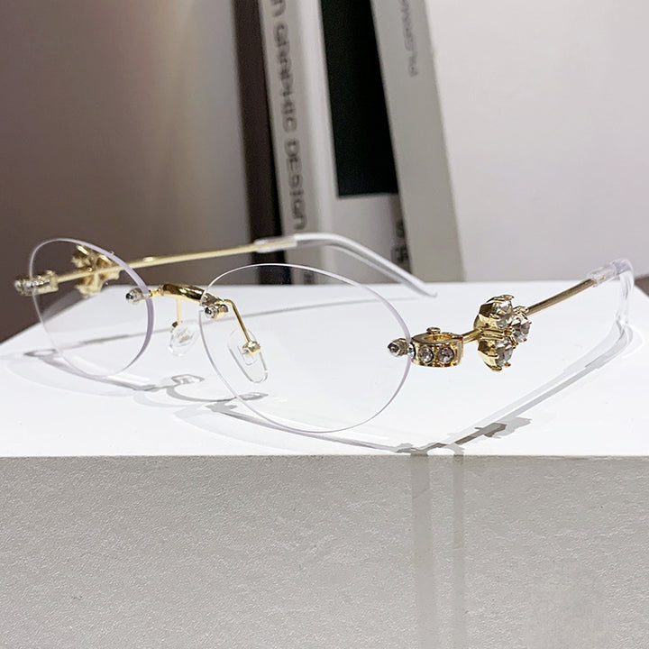 Dame elegant solbrille med geometrisk ramme Luvikno
