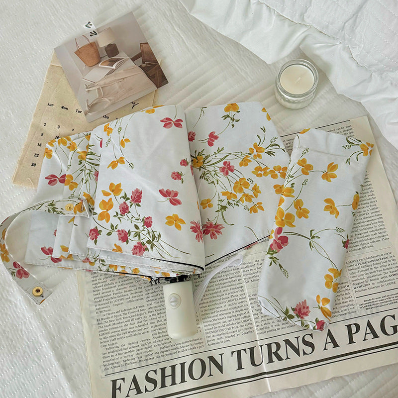 Dame Foldbar solskjerm med blomsterdesign Luvikno